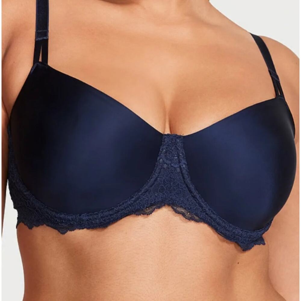 Victorias Secret Dream Angels Wicked Unlined Uplift Smooth Lace Blue Bra 36C - Picture 2 of 11